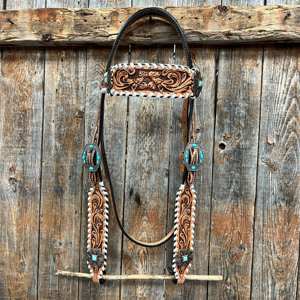 Conjunto de Establo para Caballos de Cuero Genuino de Alta Calidad, Pintado a Mano, Estilo Occidental, Cómodo Collarín y Cabezada para Caballo - Product Image 2