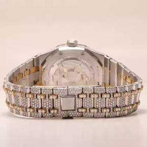 นาฬิกาเพชรสไตล์ฮิปฮอป VVS Moissanite สำหรับทุกเพศสุดหรูทำด้วยมือสุดเท่นาฬิกาควอทซ์สองชิ้นสุดหรูสำหรับทุกเพศ - Product Image 5