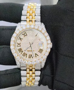 Montre à Quartz de luxe pour hommes en acier inoxydable cadran pointeur 41mm breloque en diamant pas étanche accessoire de mode le plus chaud mouvement Eta - Product Image 1