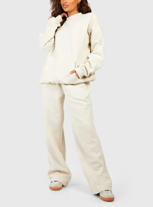 Ensemble sweat-shirt et pantalon d'hiver long et surdimensionné pour femmes-Sweat-shirt en coton épais-Jogging décontracté-Vente en gros Streetwear - Product Image 2