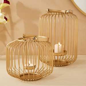 Lanterne à bougie en verre de fer fabriquée à la main de luxe en métal gris pour la décoration intérieure et la célébration de Noël - Product Image 5