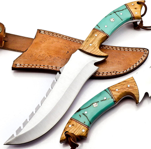 Venta al por mayor personalizado de alta calidad OEM ODM servicio nuevo acero de Damasco de alta dureza punto de caída cuchillo de borde recto para exteriores - Product Image 1