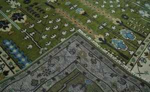 พรมสวดมนต์6X 8/9x12สีเขียวทำด้วยมือชุดพรมพื้นที่1ชิ้นวัสดุผ้าฝ้ายสำหรับห้องนั่งเล่น - Product Image 4