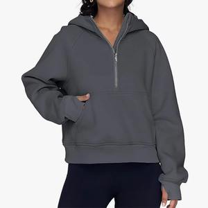 OEM <b>Women</b> <b>Turtleneck</b> Sweatshirts Quarter Zipper <b>Jumper</b> Custom logo Winter Clothing Fashion Casual Girl Clothing sweatshirt - Product Image 5