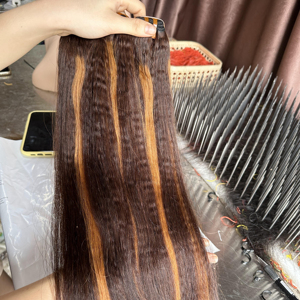 SHIN HAIRS <b>Hot</b> Selling 180% Density Kinky Vietnamese Human Hair Virgin Cuticle Aligned Double Drawn Weave Bundles for Black - Product Image 1