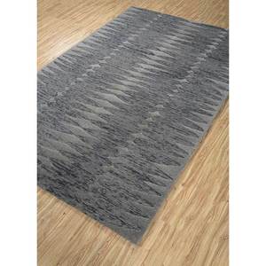 Tapis en laine géométrique gris et noir, tufté à la main, rectangulaire, pour salon ou couloir d'adolescents - Tra-14592 - Product Image 2