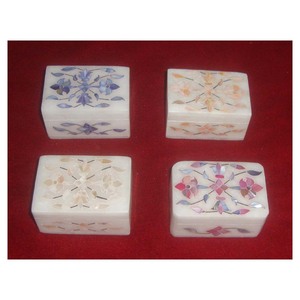 New Design and Pure <b>White</b> Alabaster Marble Inlaid <b>Boxes</b> With Fine Finishing and Smooth Glossy for Decorative - Product Image 1