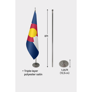 Digital-Printed Rainbow <b>Flag</b> Pennant 3x5ft Aluminum <b>Pole</b> Indoor Display Cotton Nylon Polyester Vinyl - Product Image 5