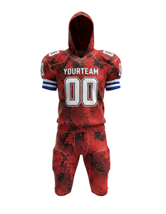 Maillot à manches courtes et pantalon intégré de football américain 7v7 en polyester spandex durable à impression personnalisée - Product Image 6