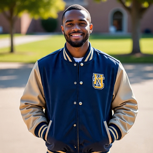 Veste de baseball d'hiver chaude pour hommes, couleur unie, col ras du cou, manteau universitaire, veste universitaire boutonnée pour garçons adultes - Product Image 2
