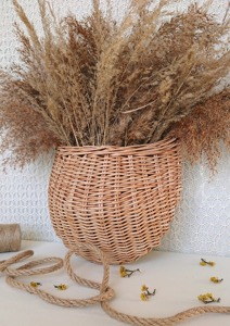 Rustic Farmhouse <b>Hanging</b> <b>Wall</b> Dcor Handmade Animal Shaped Eco-Friendly Storage <b>Baskets</b> Natural Rattan Modern Multifunction - Product Image 2