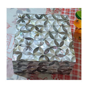 Caja de joyería con incrustaciones de perlas madre con incrustaciones de hueso de forma cuadrada elegante hecha a mano, colección de diseñador de almacenamiento de regalo de calidad - Product Image 2