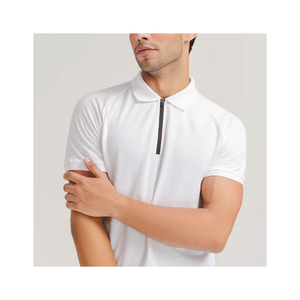 Nouveau style décontracté pour hommes pour t-shirts polo sur mesure avec 100% coton demi fermeture éclair à manches courtes avec logo personnalisé - Product Image 4