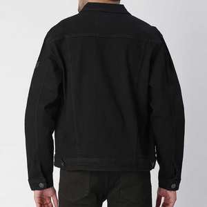 Design personnalisé nouveauté hommes veste en jean vêtements d'hiver partout impression numérique denim vintage col montant logo avant - Product Image 4