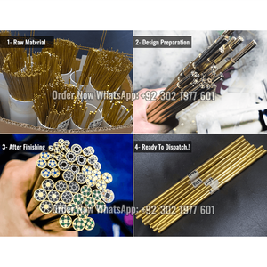 Fournitures de fabrication de couteaux-Broches en mosaïque en laiton pour poignées de couteaux-Nous avons un diamètre de 4mm / 6.35mm / 8mm / 10mm et une longueur de 12 pouces - Product Image 5