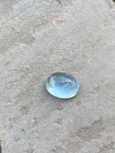 Cabochon aigue-marine naturelle 8.11 carats en vrac pierre précieuse forme ovale blanc bleu couleur bon lustre faisant des bijoux matériel d'émeraude - Product Image 4