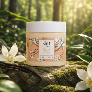 Gommage corporel au beurre de karité et à la vanille douce pour une peau lisse et éclatante avec formule exfoliante |   The Bath Factory - Product Image 3