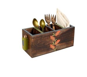 Wholesale 4-Compartment Wooden Utensil Holder Low Price Durable Kitchen Cutlery Holder From Indian Exporter - Product Image 6