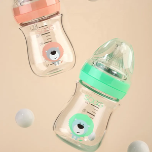 Botella de alimentación de vidrio de borosilicato <span class=keywords><strong>para</strong></span> bebé, 150ML, cuello ancho, anticólico, venta al por mayor - Product Image 4