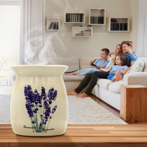 Lámpara de Perfume de Cerámica Aromatika Lavanda, Quemador de Aceite Esencial con Base Blanca, No Tóxico, Esmaltado, Ecológico, para Aromaterapia - Product Image 6