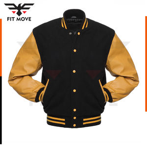 2024 personnalisé haute qualité laine corps en cuir véritable manches Letterman Bomber veste varsité vestes pour hommes femmes Stand OEM - Product Image 2