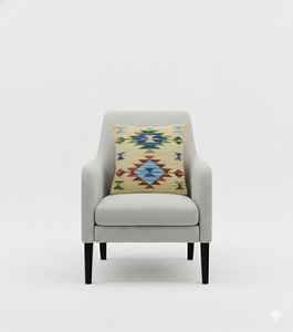 Funda de Cojín Moderna de Algodón Tejido Color Beige con Patrón Floral, Cierre de Cremallera, Lavable, para Uso en el Hogar y Hoteles - Product Image 1