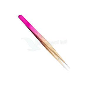 Pinzas de aislamiento rectas profesionales Etiqueta privada probada a mano con punta de fibra Pinzas de pestañas sostenibles - Product Image 5