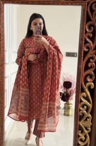 Traje de algodón asequible para mujer con estampados únicos a la moda con cómodo traje de algodón de talla grande para mujer a precio mayorista - Product Image 3