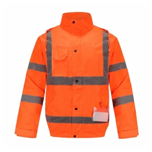 Veste de sécurité certifiée CE en polyester coupe-vent doublée de matelassé fluorescent, vision nocturne, veste de travail routière, faible MOQ - Product Image 2