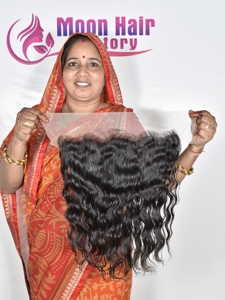 Sur DE LA India Frontal 13*6 textura ondulada cutícula producto superior cabello humano crudo textura suave grueso cabello de larga duración disponible para la venta - Product Image 2