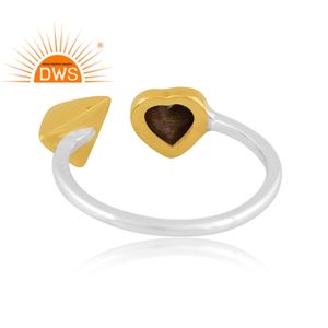 Anillo ajustable de piedras preciosas de obsidiana de brillo de oro Natural de plata de ley fina de la mejor calidad, joyería personalizada para mujer, regalo para ella - Product Image 4