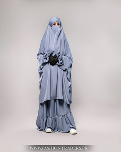 ชุดเดรส Nida Jilbab หรูหราแขนระบายผ้าโพลีเอสเตอร์แบบสุภาพเรียบร้อยแฟชั่นใหม่ล่าสุดของอิสลามบริการ OEM ราคาถูก - Product Image 3