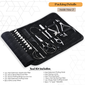 Kit de herramientas de extensión de cabello hecho a medida Sliver Micro Ring Link Bead Opener Remover Plier 3PCs Extra Loop Wires Clips de seccionamiento - Product Image 2