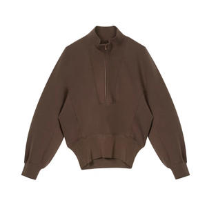 Logotipo personalizado de algodón para mujer de alta calidad Quater media cremallera Stand Collar paneles diseño Sudadera con capucha y sudadera Haus Industries - Product Image 2