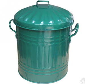 Weatherproof Heavy-Duty Galvanized Steel Garden Waste Trash Can Outdoor Waste <b>Burning</b> <b>Bin</b> Rustproof Available Wholesale Prices - Product Image 1