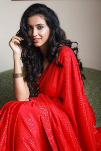 Saree georgette rouge pour femmes avec broderie de séquence de fil fantaisie belles fêtes de conception à la mode achats en gros en ligne - Product Image 2