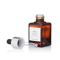 Flacons compte-gouttes carrés en verre transparent flacons compte-gouttes en verre rectangle d'huile essentielle avec bouchon de pipette