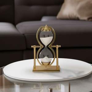 Metal Hourglass Timer Decorative Home Office Desk Table Elegant <b>Sand</b> Display Accent <b>Art</b> Style Modern Design Piece - Product Image 3