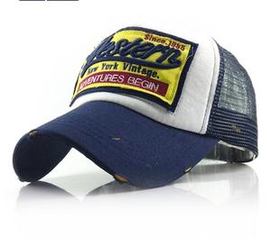 Sombrero deportivo de malla desgastada con borde curvo y parche tejido personalizado, moda clásica y Vintage para uso en exteriores, hecho en proveedor de Vietnam - Product Image 1