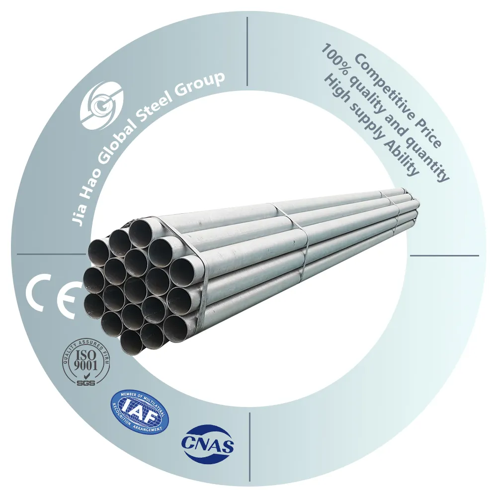BS1387 Q215 Q235 Q275 muchos materiales poste de tubería de acero galvanizado y cercado de riel