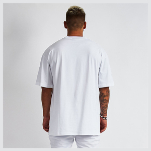 Venta al por mayor 100% algodón hombres camiseta Casual suelta impresa Oversize Plus tamaño personalizado microfibra impresión larga longitud de punto - Product Image 2