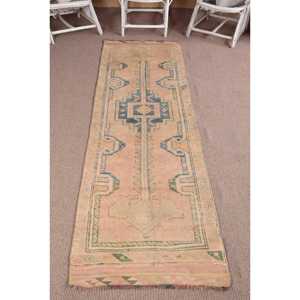 Tapis turc vintage 2,7x9,1 pi (82x278 cm), tapis persan Herki bleu - Product Image 1