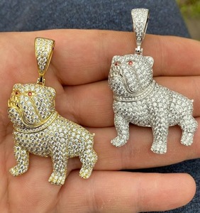 Colgante de Plata de Ley 925 BULLDOG Iced Out Hip Hop colgante personalizado ideal para mujeres joyería de moda - Product Image 1