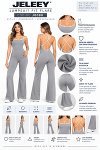 Combinaison de yoga confortable à bretelles croisées et dos ouvert, motif uni, style sexy pour soirée, en Spandex/Nylon, idéale pour le printemps - Product Image 1