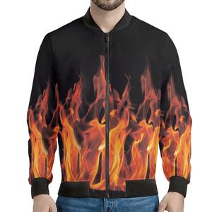 Vestes légères à sublimation de haute qualité Vestes de bombardier personnalisées imprimées sur tout le feu Vestes décontractées en polyester pour hommes - Product Image 5