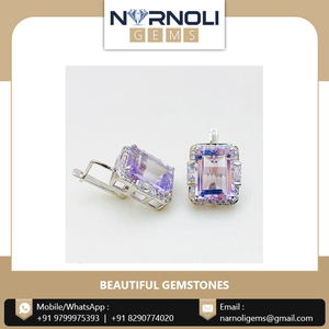 Pendientes de Plata de Ley 925 al por mayor de zirconia y amatista púrpura de último diseño - Product Image 2