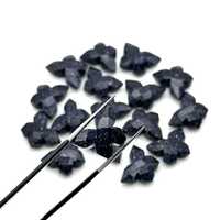 Perles sculptées en pierre de soleil noire en forme de papillon, 14x10mm, breloques papillon en pierre précieuse sculptées à la main, perles insectes sculptées pour la fabrication de bijoux