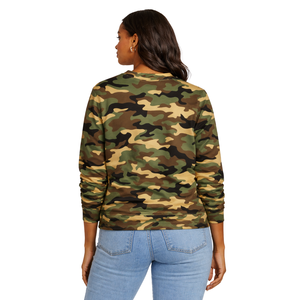 Sudadera con Cuello Redondo Camo Legacy, Ropa de Hermandad Griega, Sudadera Rosa y Verde para Mujer, Ropa Casual de Hermandad Universitaria - Product Image 6