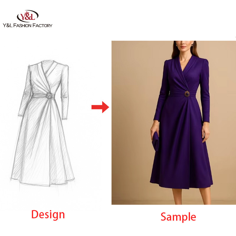 OEM Luxury Professional Silk Dress Elegant