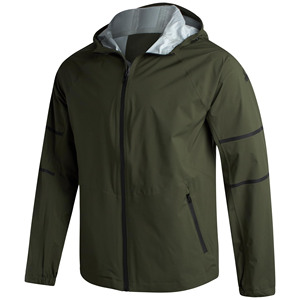 Diseño personalizado impermeable chaqueta de senderismo con capucha para los hombres logotipo personalizado cortavientos cremallera completa chaqueta de lluvia de alta calidad para los hombres - Product Image 1